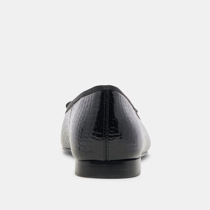 Anisa Ballet Flats NOIR EMBOSSED LEATHER | Dolce Vita