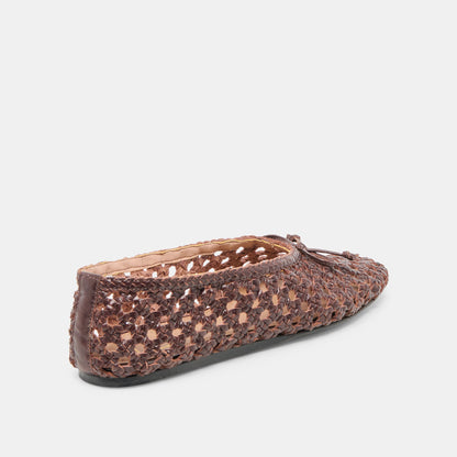 Edda Brown Woven Leather Ballet Flats | Dolce Vita