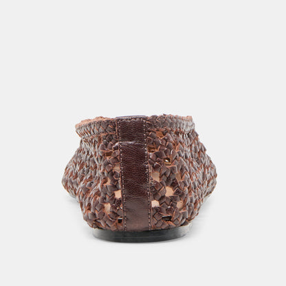 Edda Brown Woven Leather Ballet Flats | Dolce Vita