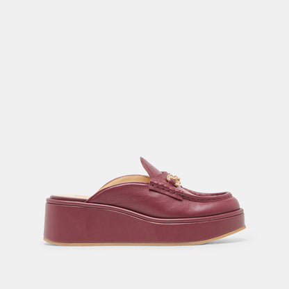 Dorrel Maroon Leather Loafers | Dolce Vita