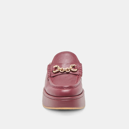 Dorrel Maroon Leather Loafers | Dolce Vita