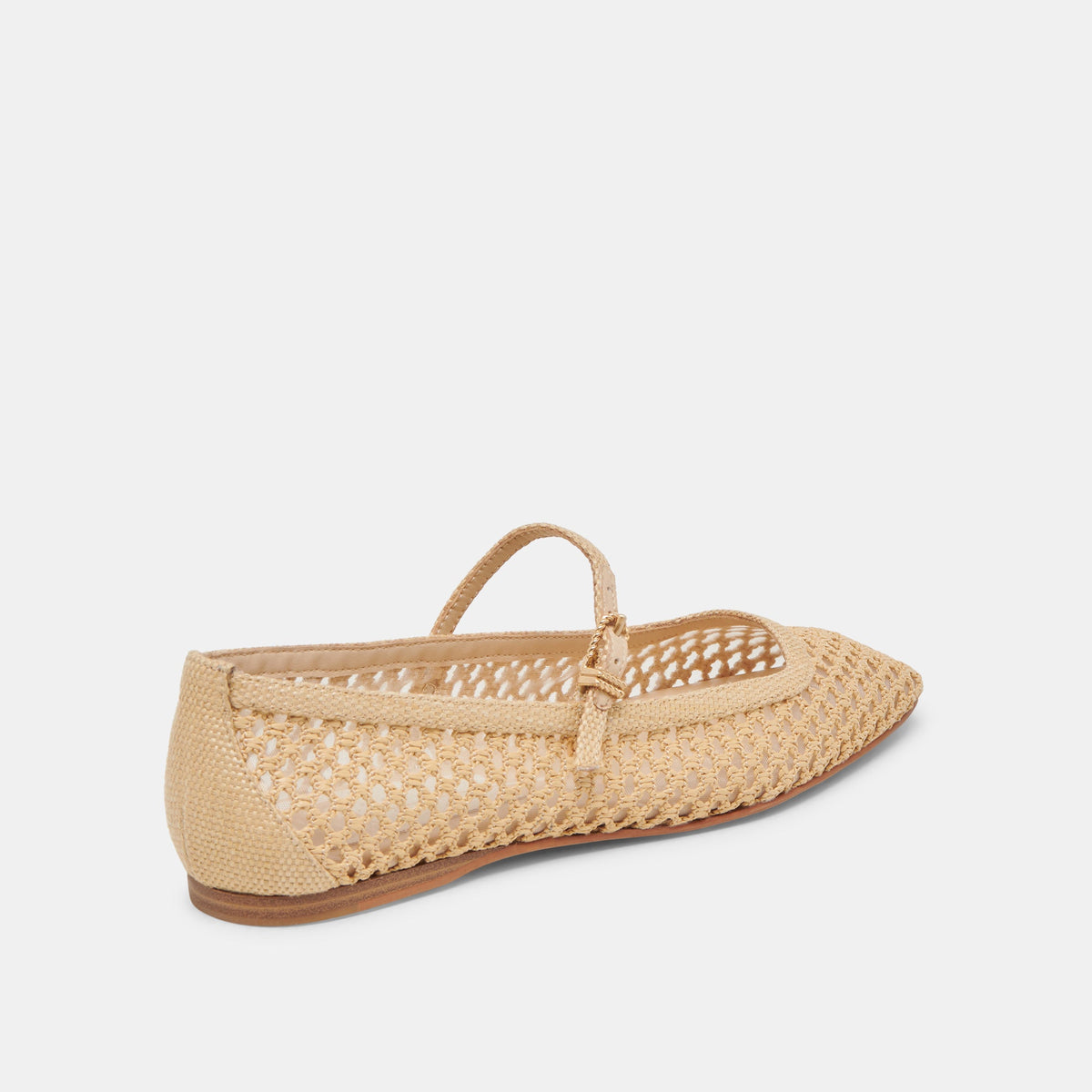 REYES WIDE BALLET FLATS LT NATURAL WOVEN RAFFIA | Dolce Vita