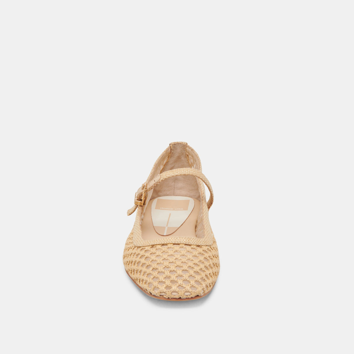 REYES WIDE BALLET FLATS LT NATURAL WOVEN RAFFIA | Dolce Vita