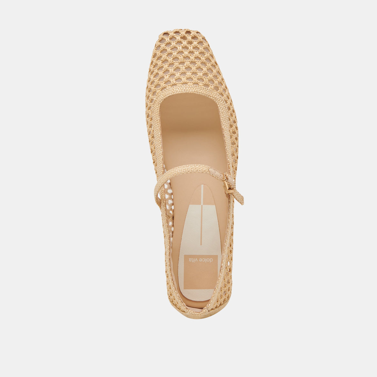 REYES WIDE BALLET FLATS LT NATURAL WOVEN RAFFIA | Dolce Vita