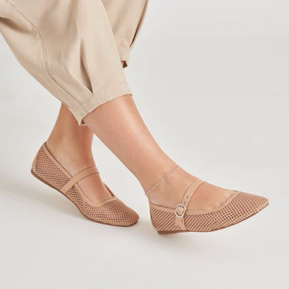 RODNI MESH BALLET FLATS LIGHT TAN WOVEN MESH | Dolce Vita