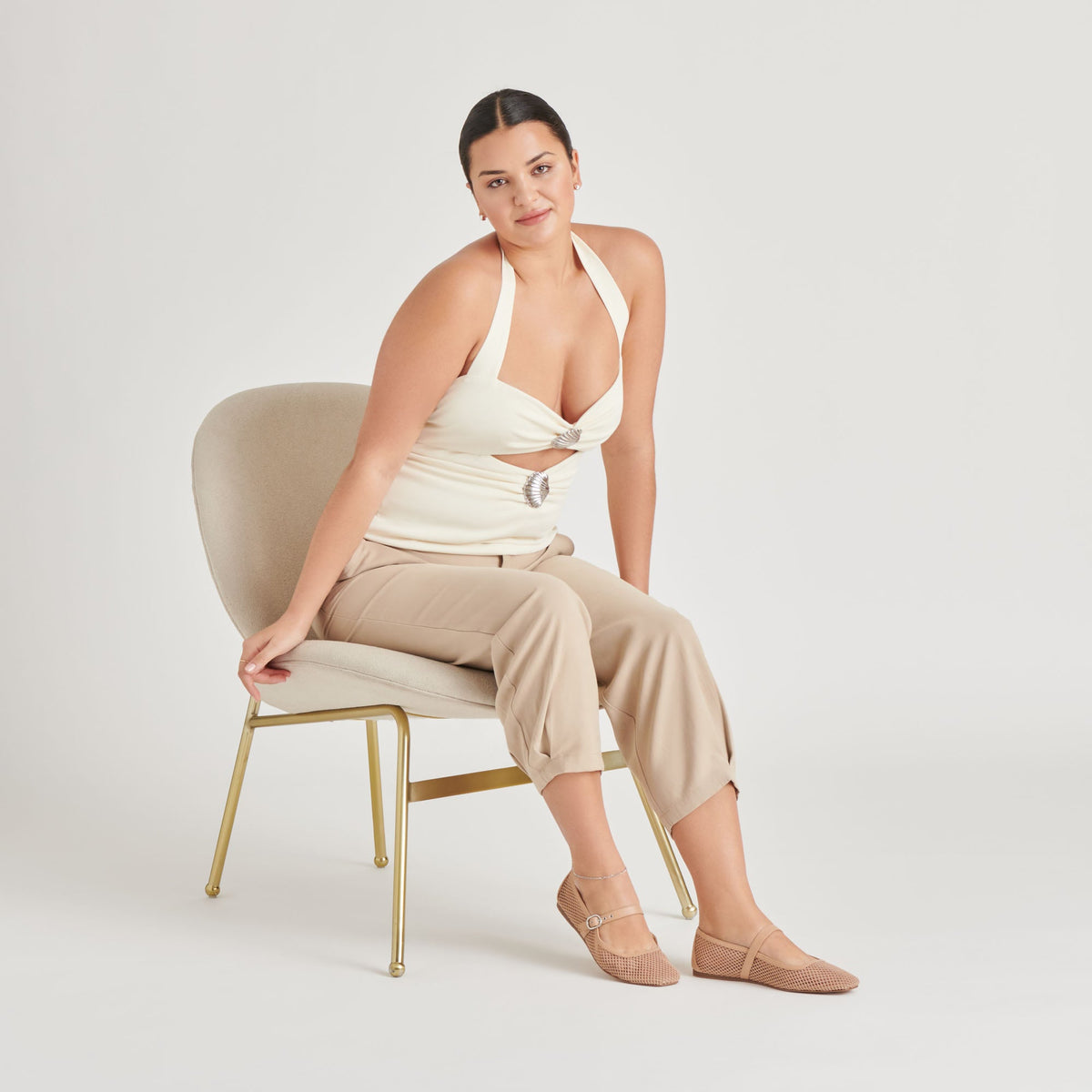 RODNI MESH BALLET FLATS LIGHT TAN WOVEN MESH | Dolce Vita