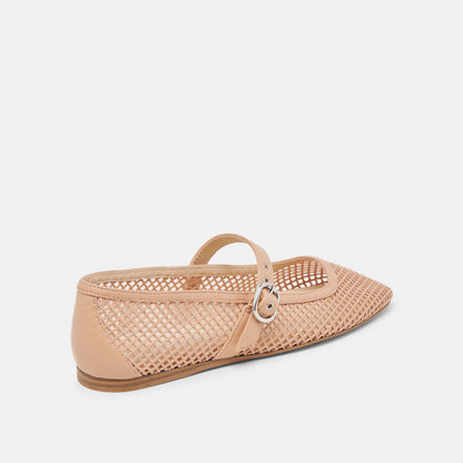 RODNI MESH BALLET FLATS LIGHT TAN WOVEN MESH | Dolce Vita