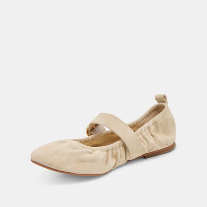 Caely Sesame Suede Ballet Flats | Dolce Vita