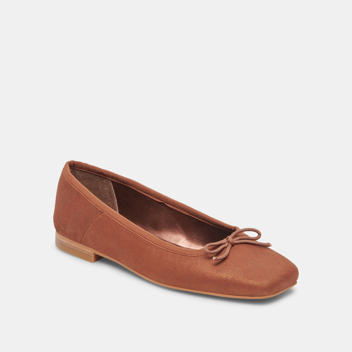 Anisa Wide Ballet Flats Copper Metallic Suede | Dolce Vita