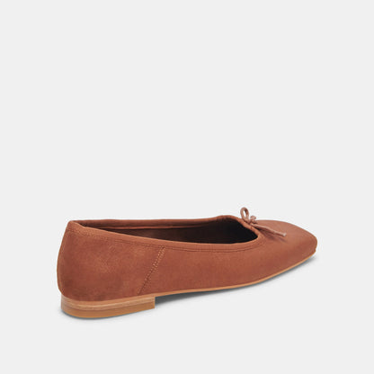 Anisa Wide Ballet Flats Copper Metallic Suede | Dolce Vita