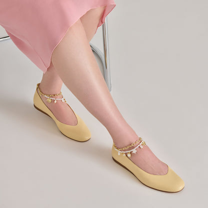Baiden Warm Natural Leather Ballet Flats | Dolce Vita
