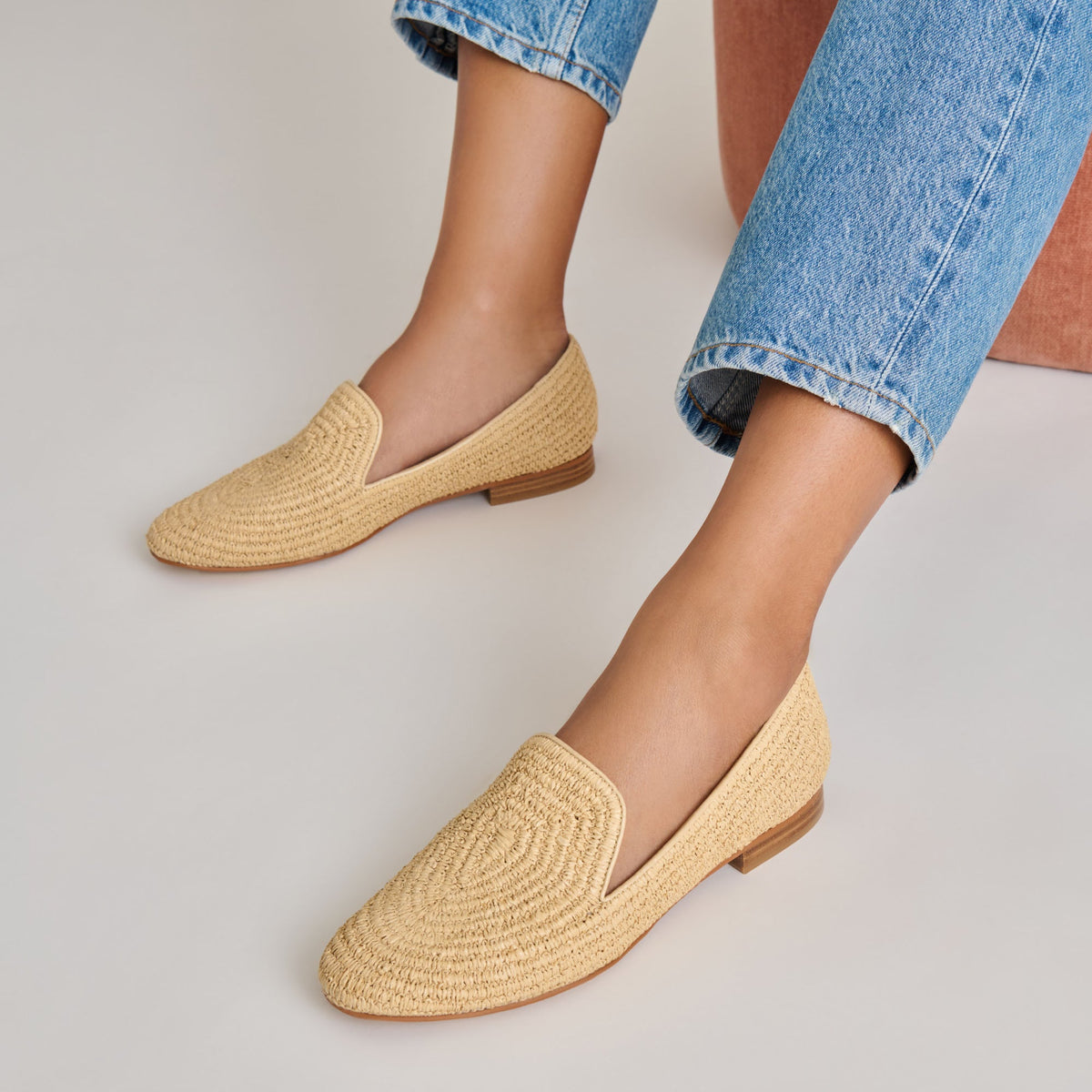 Baylen Natural Woven Raffia Flats | Dolce Vita