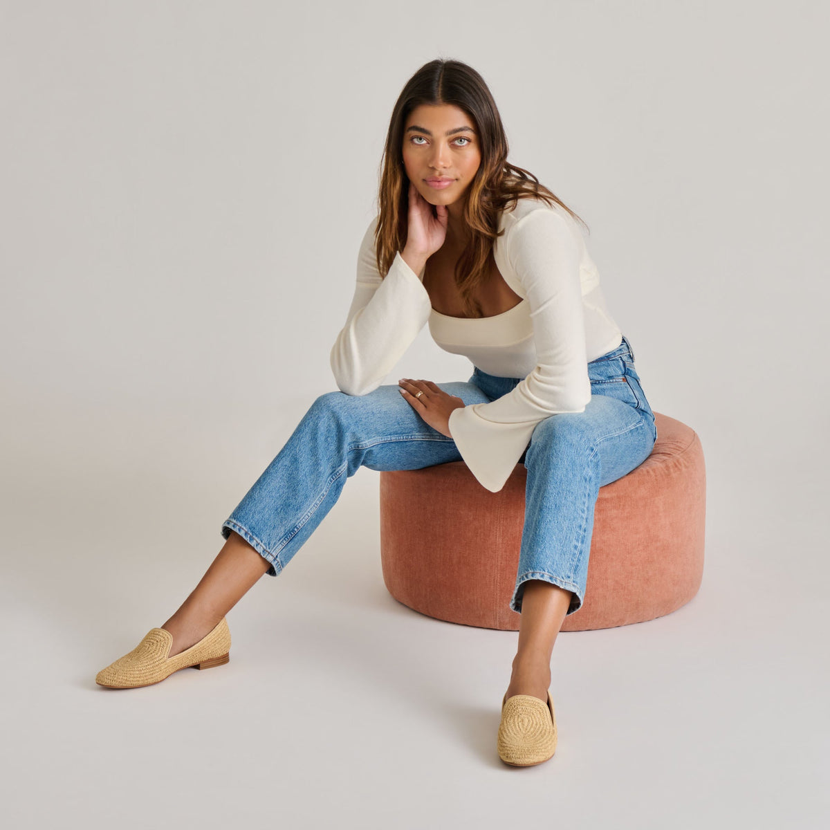 Baylen Natural Woven Raffia Flats | Dolce Vita