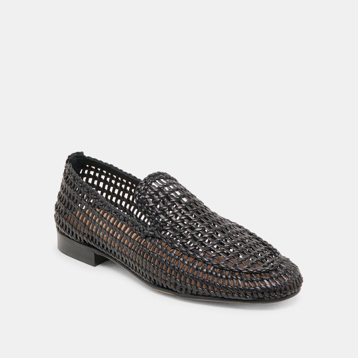 Armond Black Woven Leather Flats | Dolce Vita
