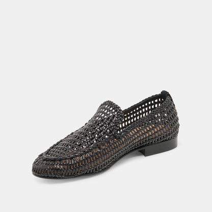 Armond Black Woven Leather Flats | Dolce Vita