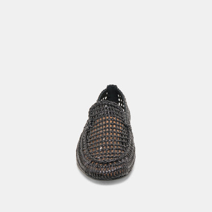 Armond Black Woven Leather Flats | Dolce Vita