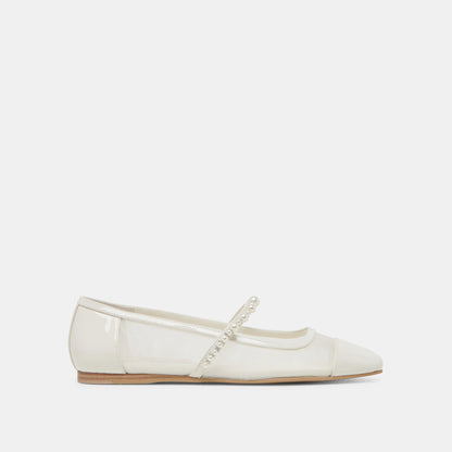 ROLLIN PEARL BALLET FLATS WHITE MESH | Dolce Vita