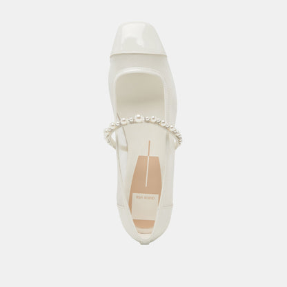 ROLLIN PEARL BALLET FLATS WHITE MESH | Dolce Vita