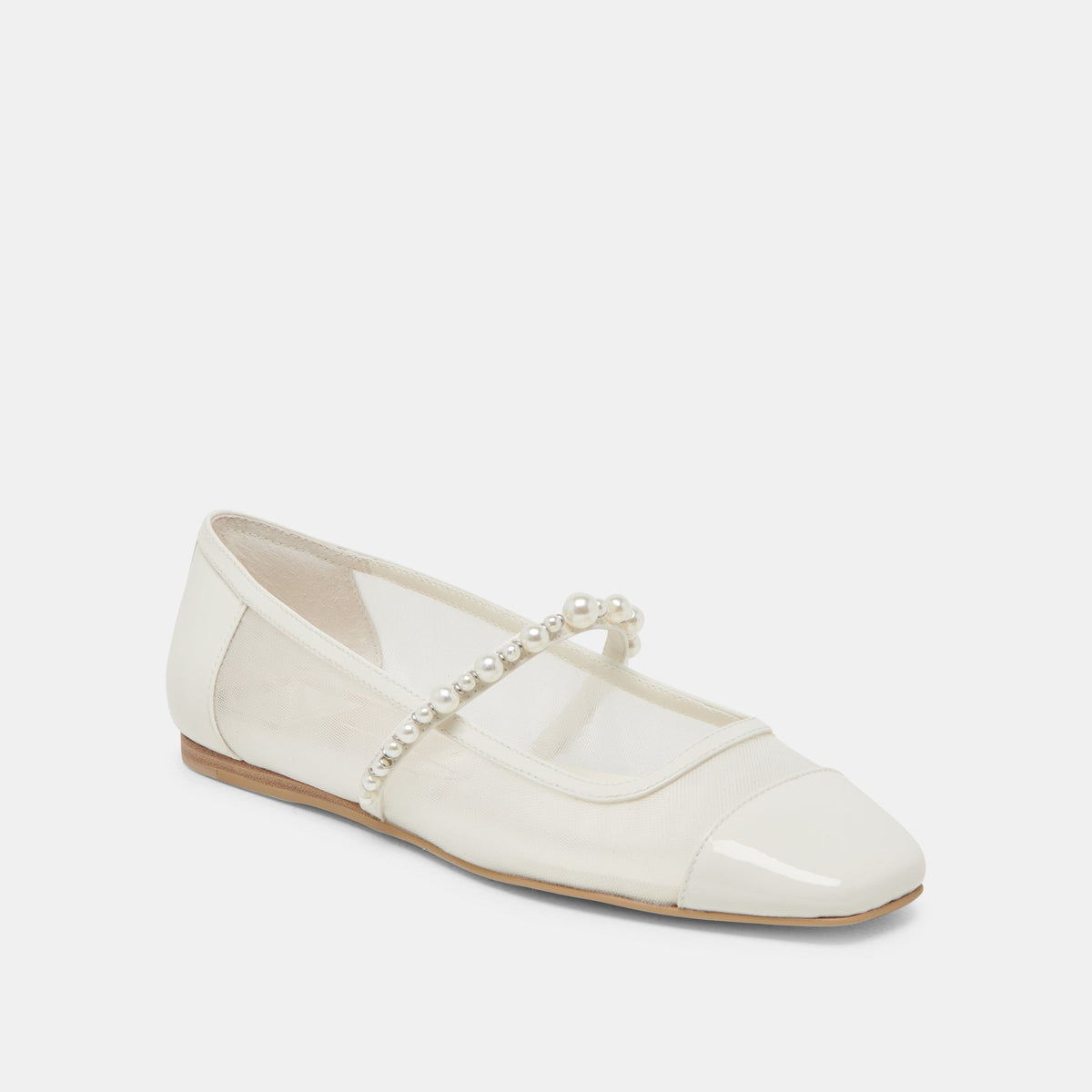 ROLLIN PEARL BALLET FLATS WHITE MESH | Dolce Vita
