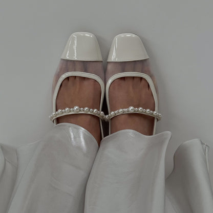ROLLIN PEARL BALLET FLATS WHITE MESH | Dolce Vita