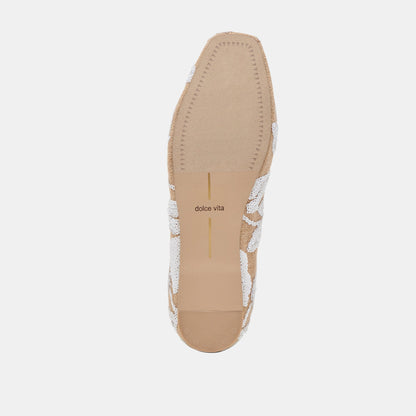 RHODIE BALLET FLATS NATURAL MULTI FLORAL SEQUIN | Dolce Vita