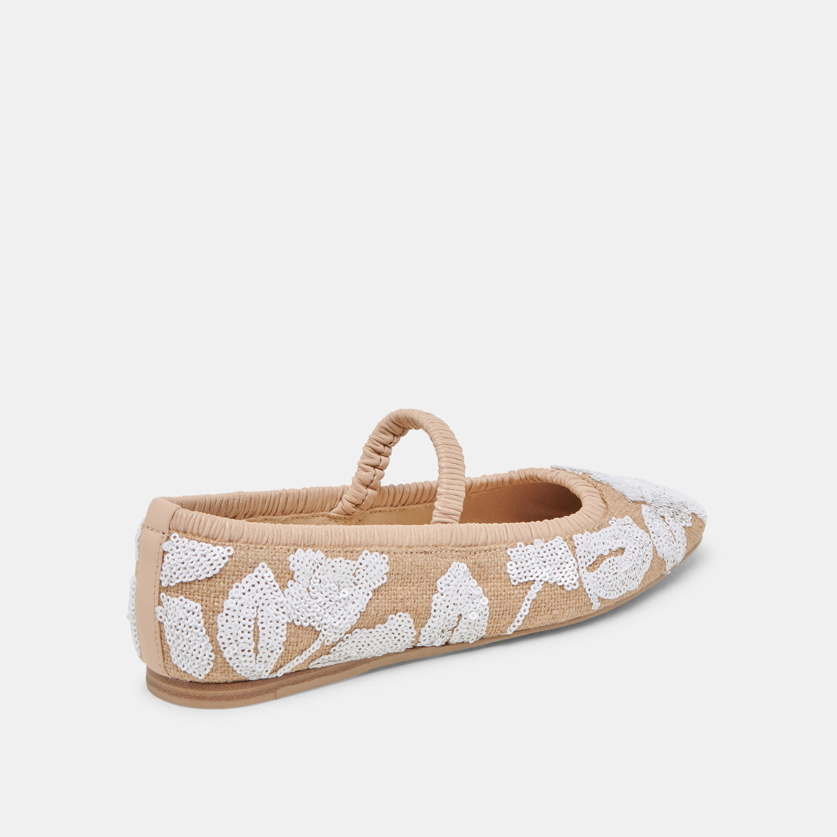 RHODIE BALLET FLATS NATURAL MULTI FLORAL SEQUIN | Dolce Vita
