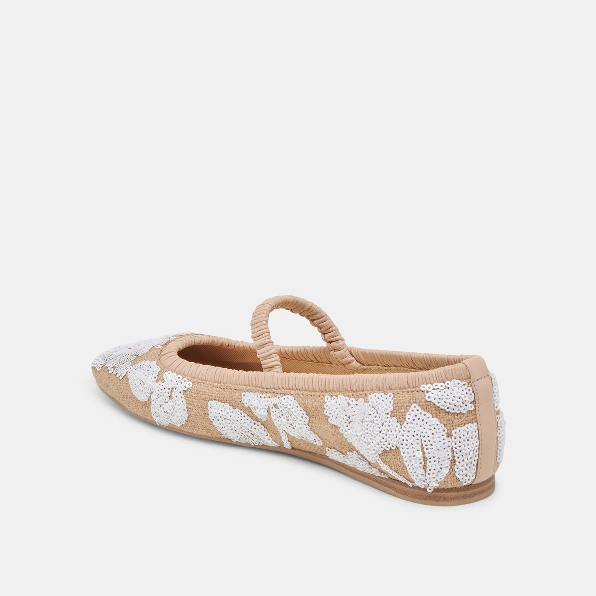 RHODIE BALLET FLATS NATURAL MULTI FLORAL SEQUIN | Dolce Vita
