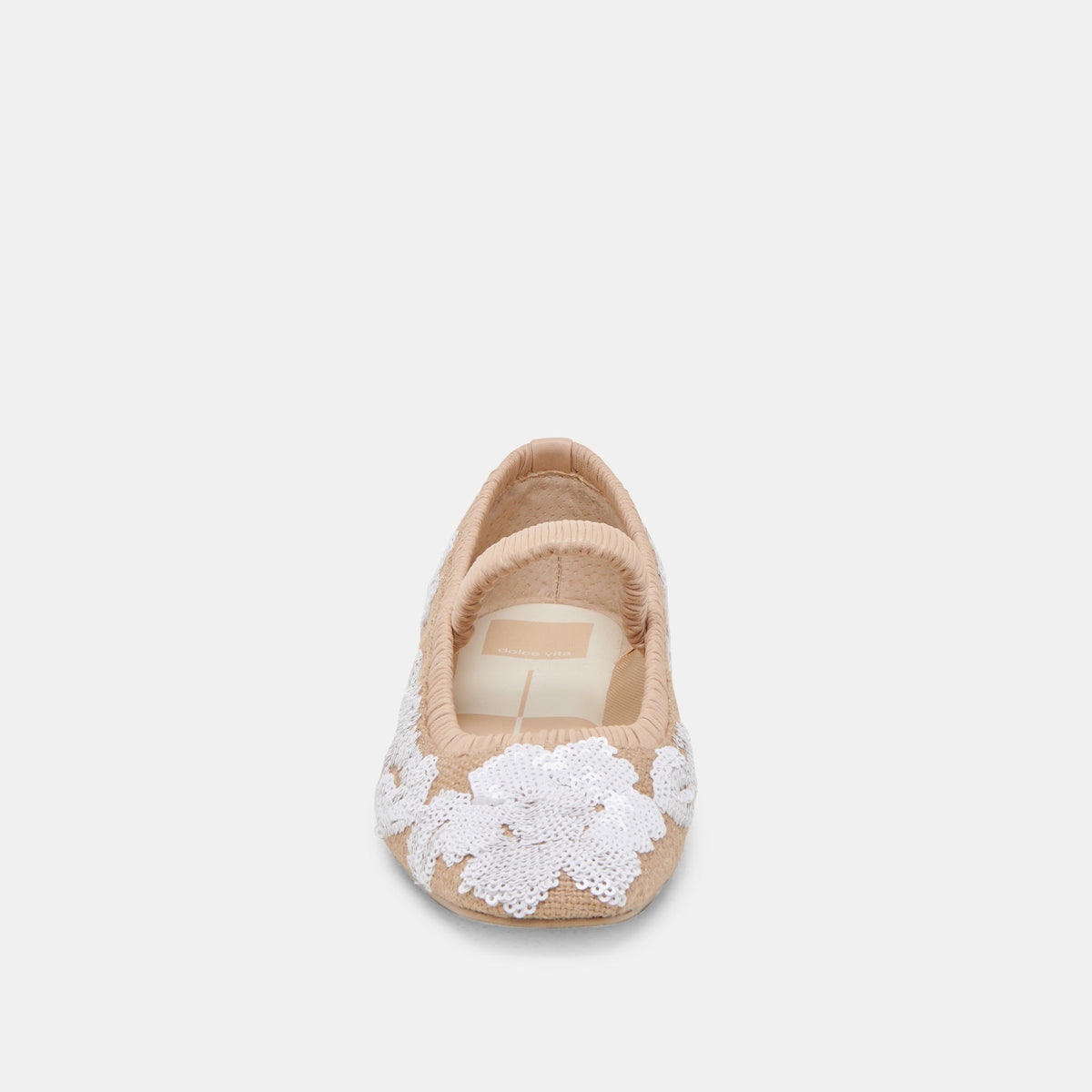RHODIE BALLET FLATS NATURAL MULTI FLORAL SEQUIN | Dolce Vita