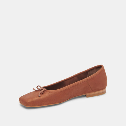 ANISA Ballet Flats Copper Metallic Suede | Dolce Vita