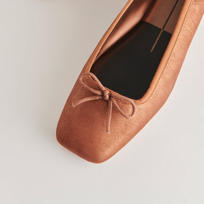 ANISA Ballet Flats Copper Metallic Suede | Dolce Vita