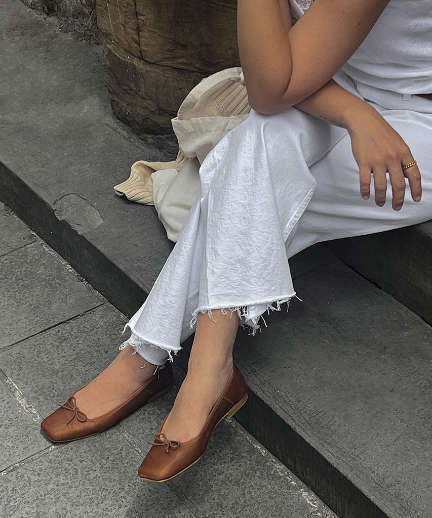 ANISA Ballet Flats Copper Metallic Suede | Dolce Vita