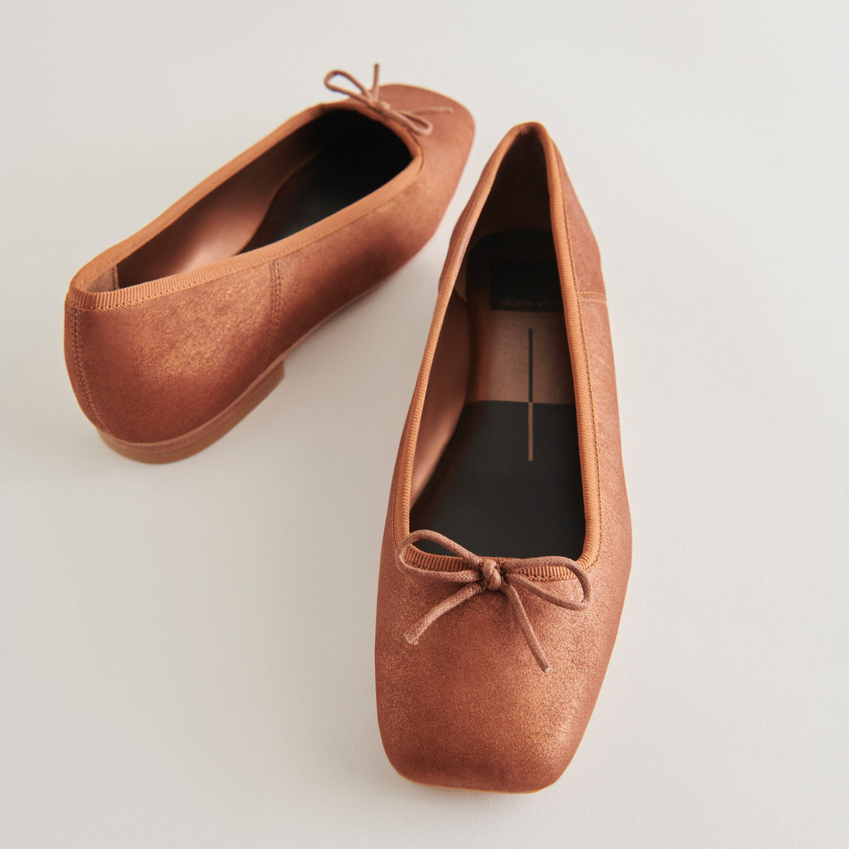 ANISA Ballet Flats Copper Metallic Suede | Dolce Vita