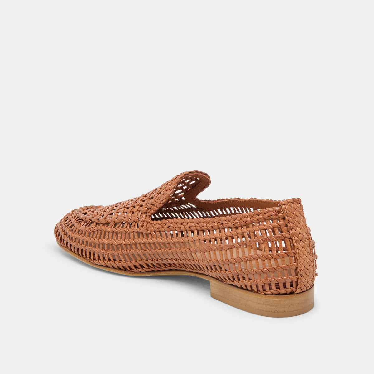 Armond Cognac Woven Leather Flats | Dolce Vita
