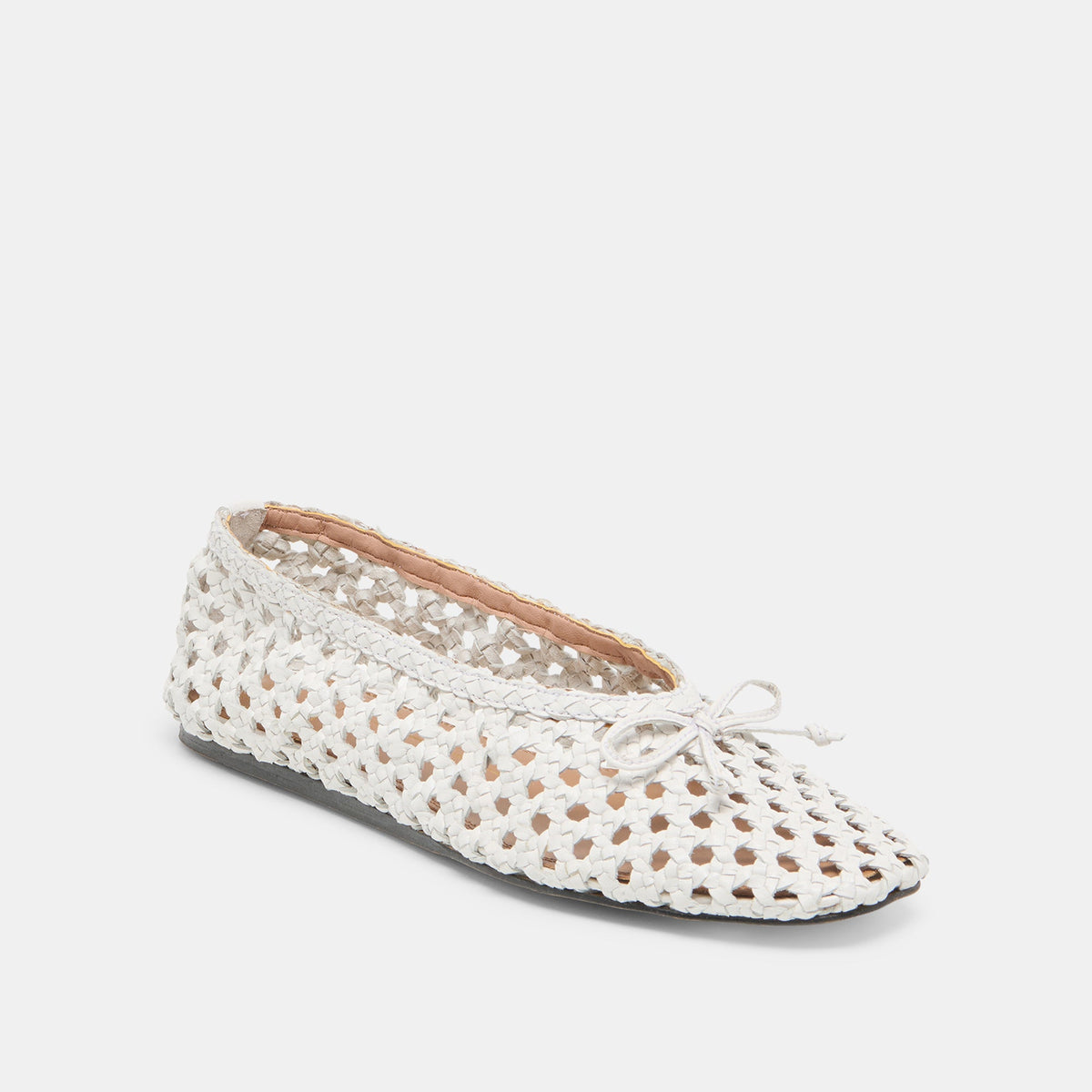 Edda Bone Woven Leather Ballet Flats | Dolce Vita