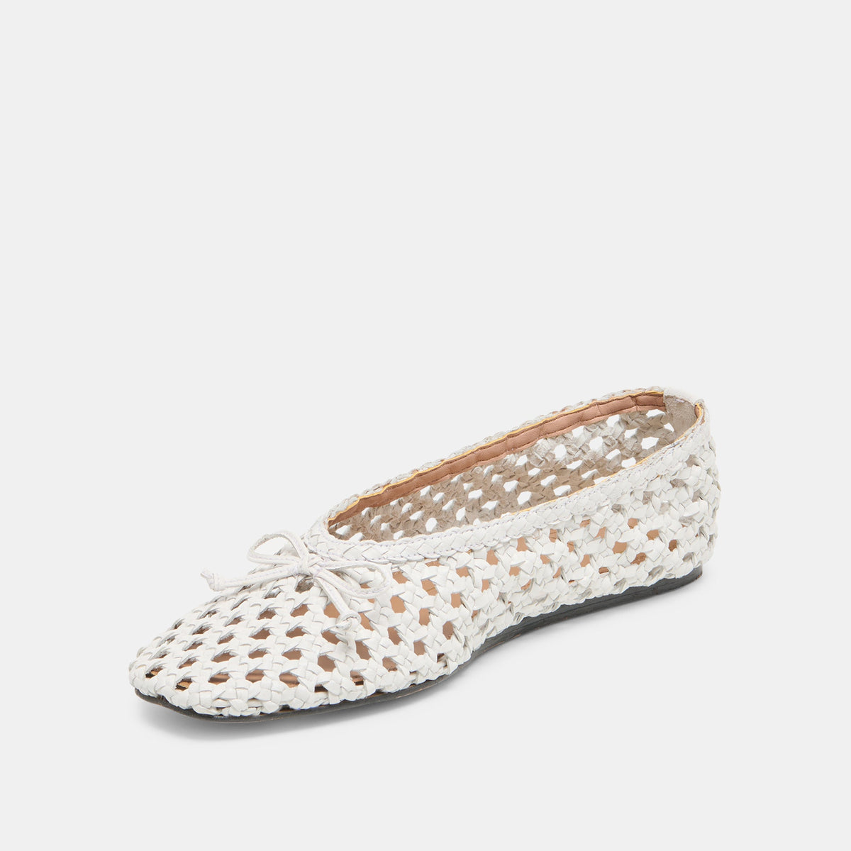 Edda Bone Woven Leather Ballet Flats | Dolce Vita
