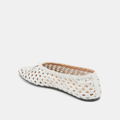Edda Bone Woven Leather Ballet Flats | Dolce Vita
