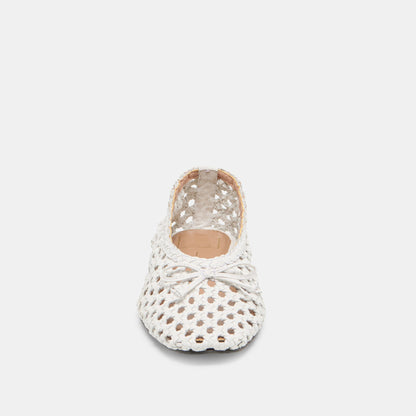 Edda Bone Woven Leather Ballet Flats | Dolce Vita