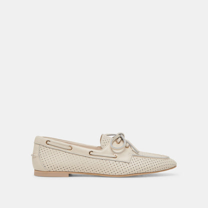 LAKIN LOAFERS IVORY PERFORATED LEATHER | Dolce Vita