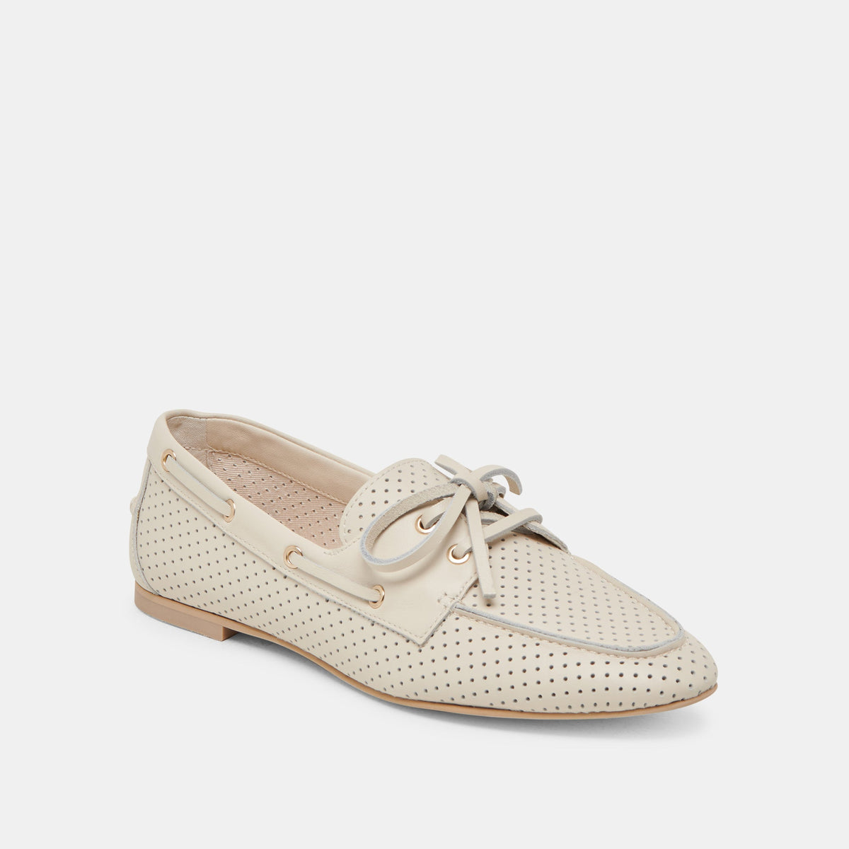 LAKIN LOAFERS IVORY PERFORATED LEATHER | Dolce Vita