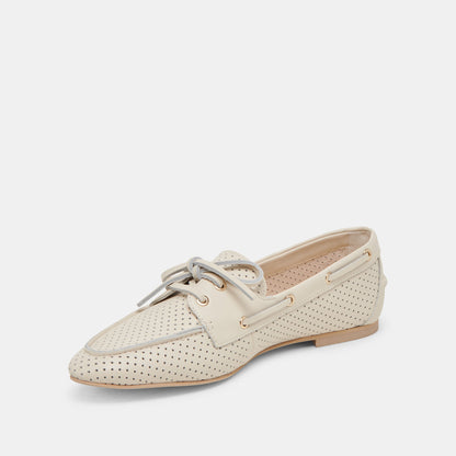 LAKIN LOAFERS IVORY PERFORATED LEATHER | Dolce Vita