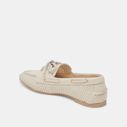 LAKIN LOAFERS IVORY PERFORATED LEATHER | Dolce Vita
