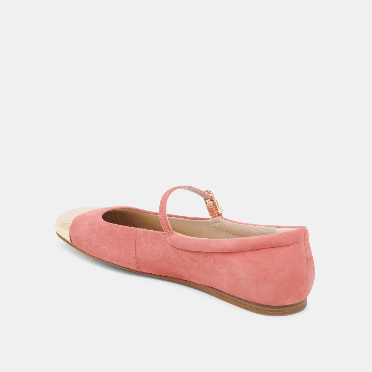 REYES TOE CAP BALLET FLATS CORAL SUEDE | Dolce Vita