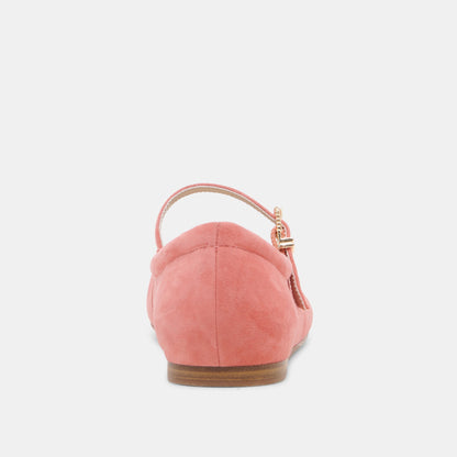 REYES TOE CAP BALLET FLATS CORAL SUEDE | Dolce Vita
