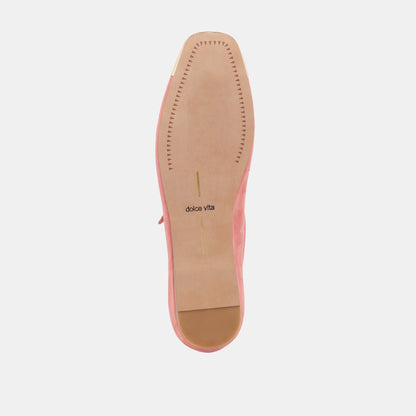 REYES TOE CAP BALLET FLATS CORAL SUEDE | Dolce Vita