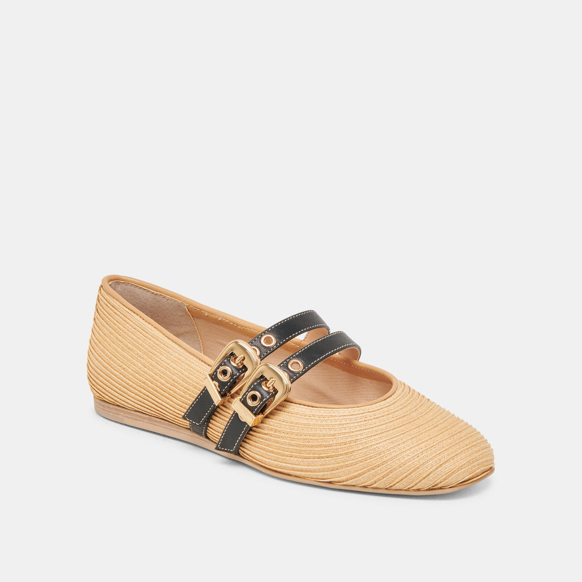 BAYLEE WIDE BALLET FLATS NATURAL RAFFIA | Dolce Vita