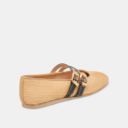 BAYLEE WIDE BALLET FLATS NATURAL RAFFIA | Dolce Vita