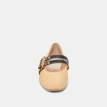 BAYLEE WIDE BALLET FLATS NATURAL RAFFIA | Dolce Vita