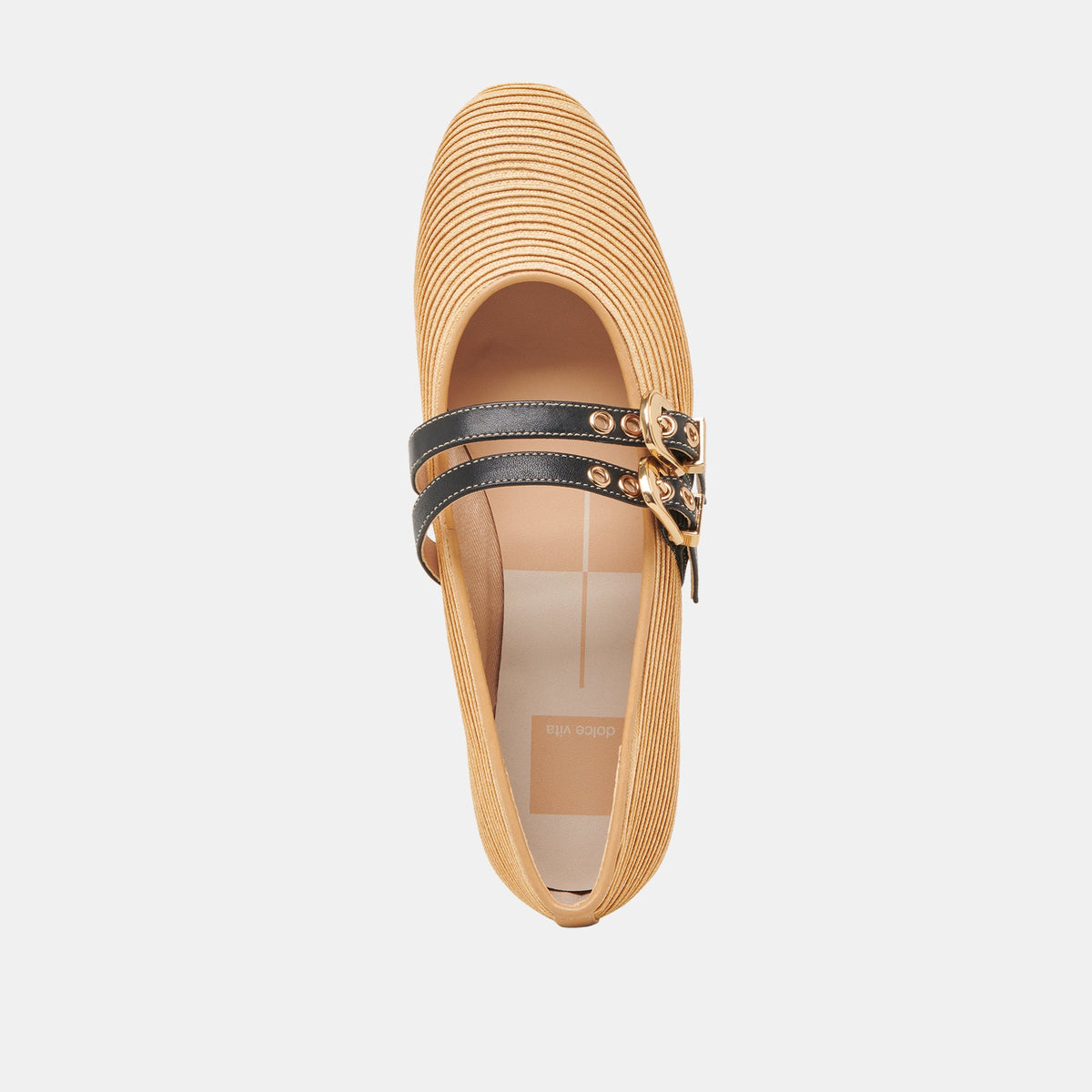 BAYLEE WIDE BALLET FLATS NATURAL RAFFIA | Dolce Vita