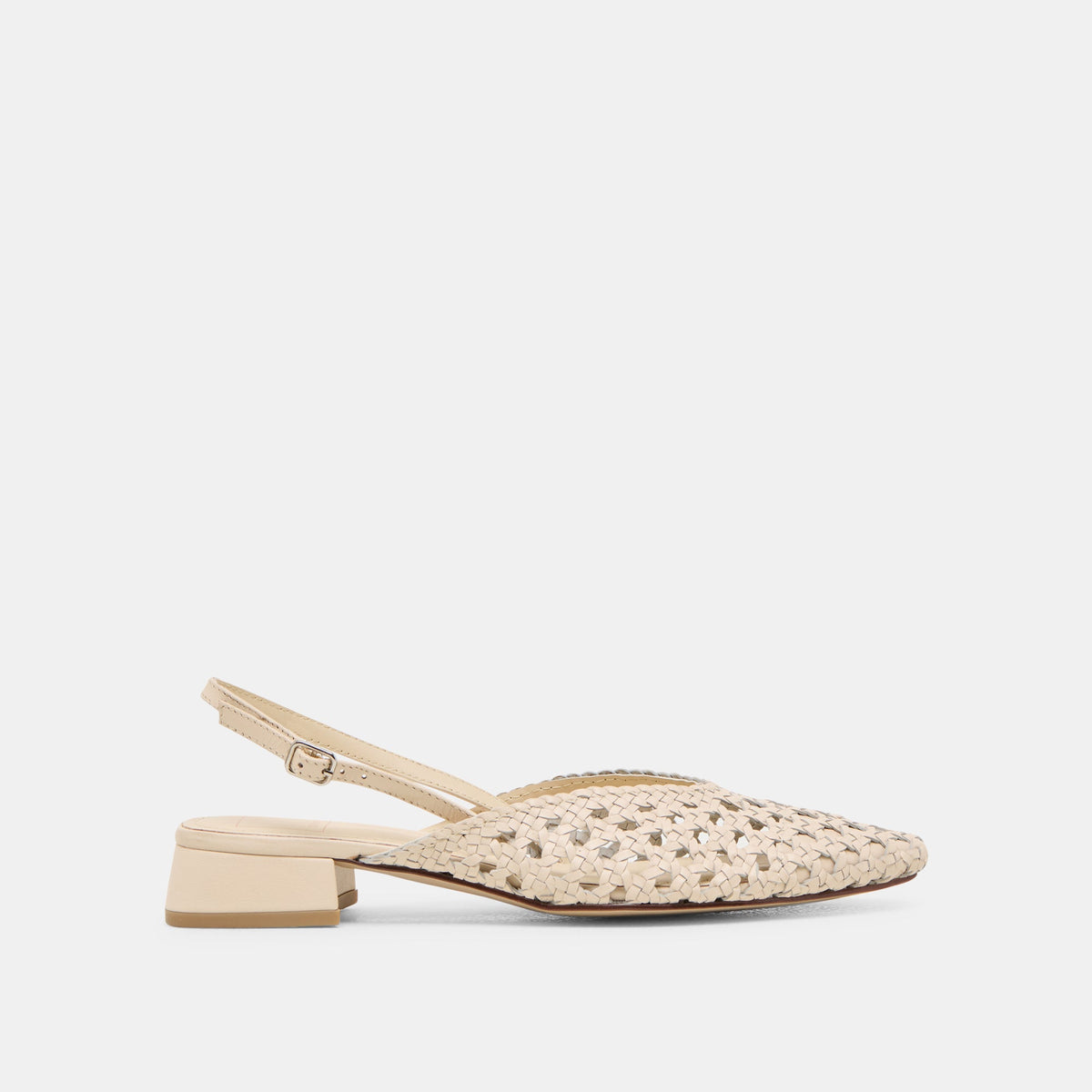 Birdie Off White Woven Leather Flats | Dolce Vita
