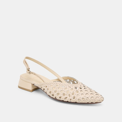 Birdie Off White Woven Leather Flats | Dolce Vita